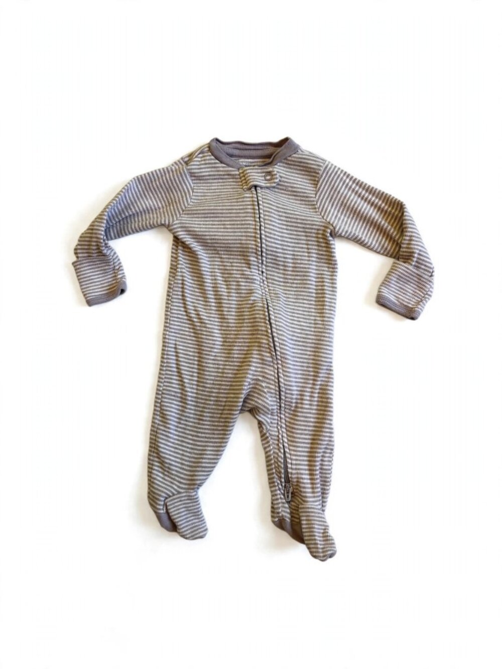 Little Planet Organic by Carter's Zip Footie 3M Gray White Stripe